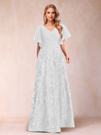 Florence Celeste Ivory front view mother of the bride dress