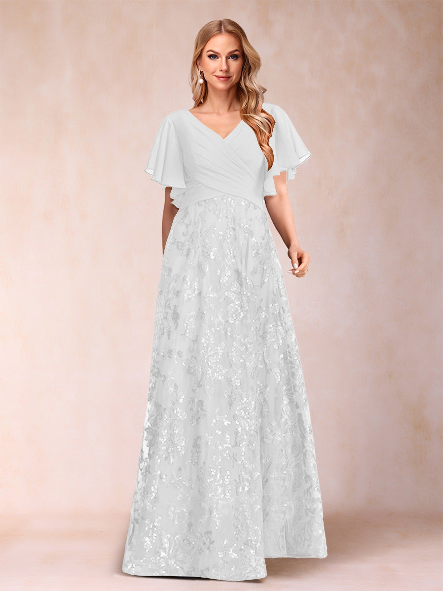 Florence Celeste Ivory front view mother of the bride dress