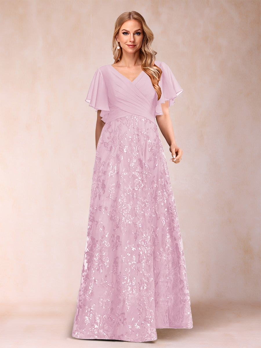 Florence Celeste Rose Pink front view mother of the bride dress