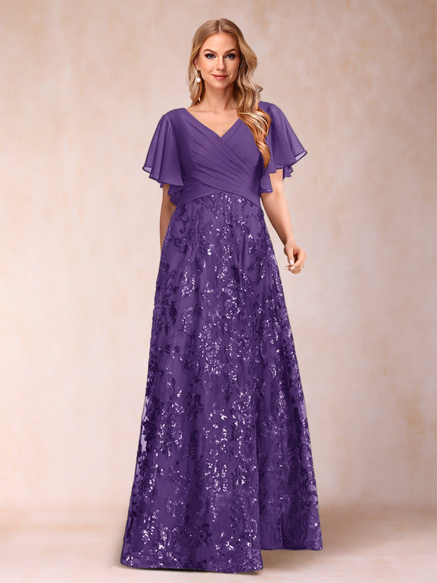 Florence Celeste Regency front view mother of the bride dress