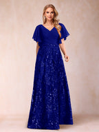 Florence Celeste Royal Blue back view mother of the bride dress