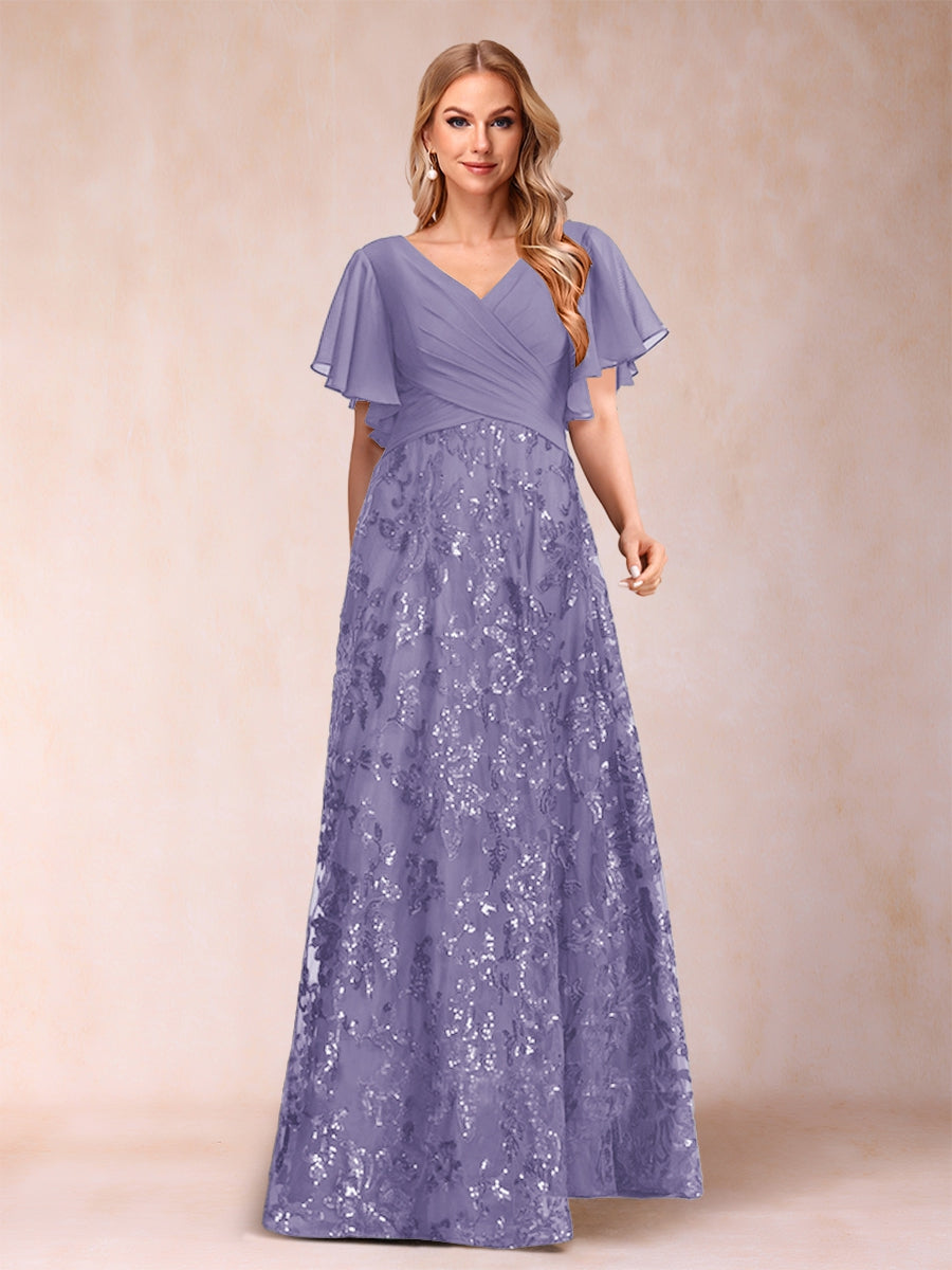 Florence Celeste Wisteria back view mother of the bride dress