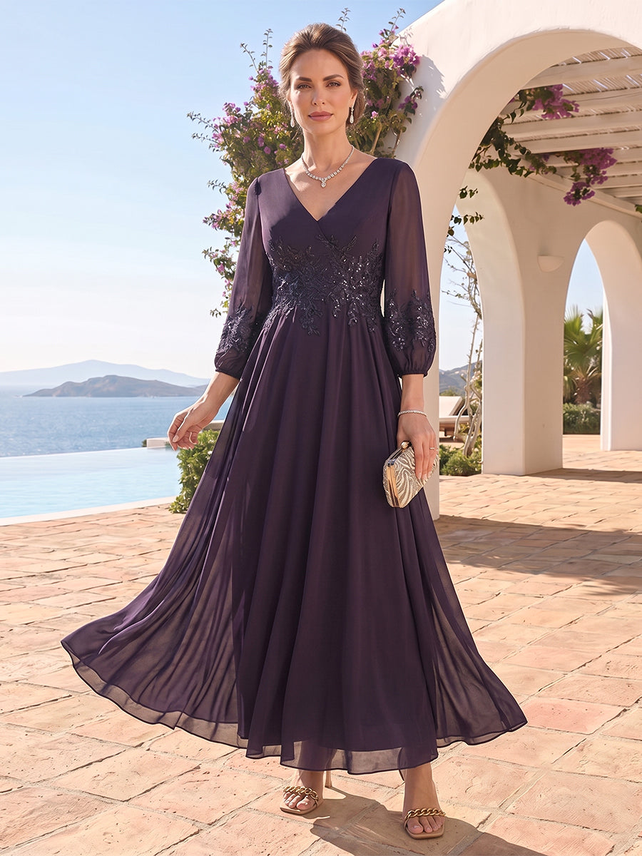 Ginevra Wisteria front view wedding guest dress