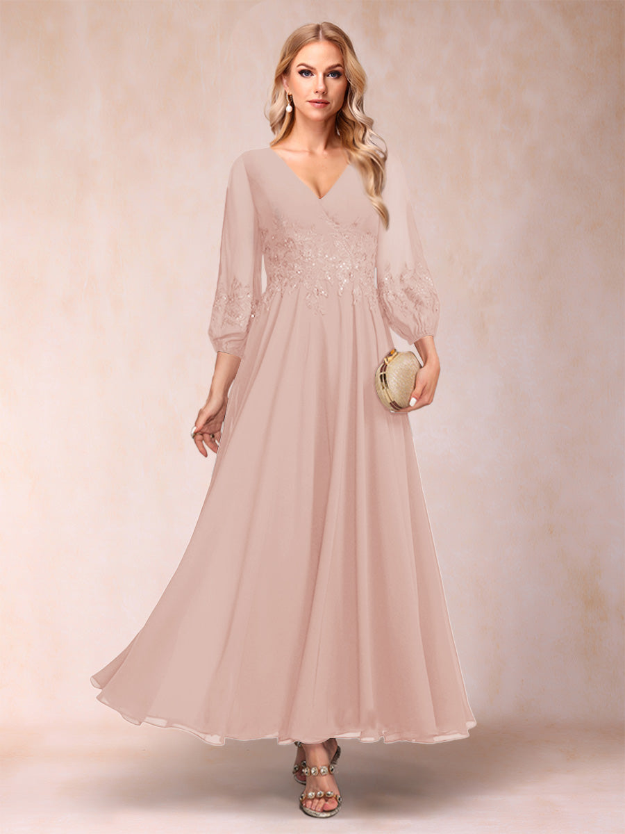 Ginevra Blush front view wedding guest dress