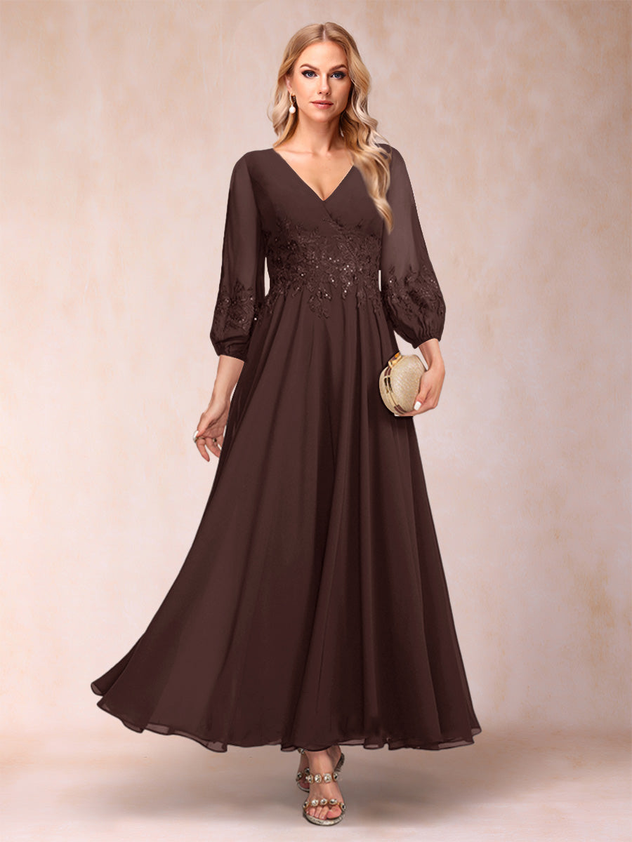 Ginevra Brown front view wedding guest dress