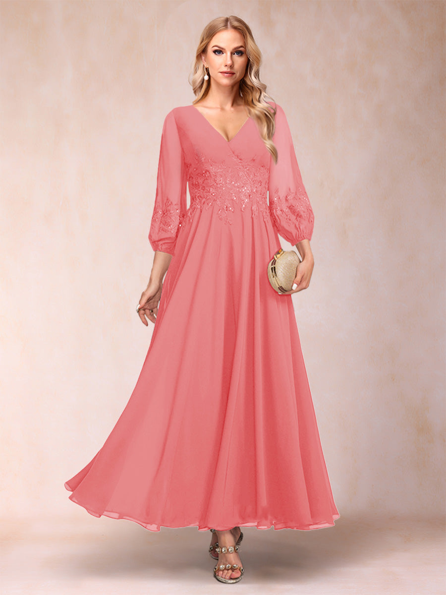 Ginevra Coral front view wedding guest dress
