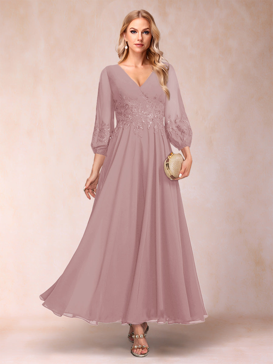 Ginevra Dusty Rose front view wedding guest dress