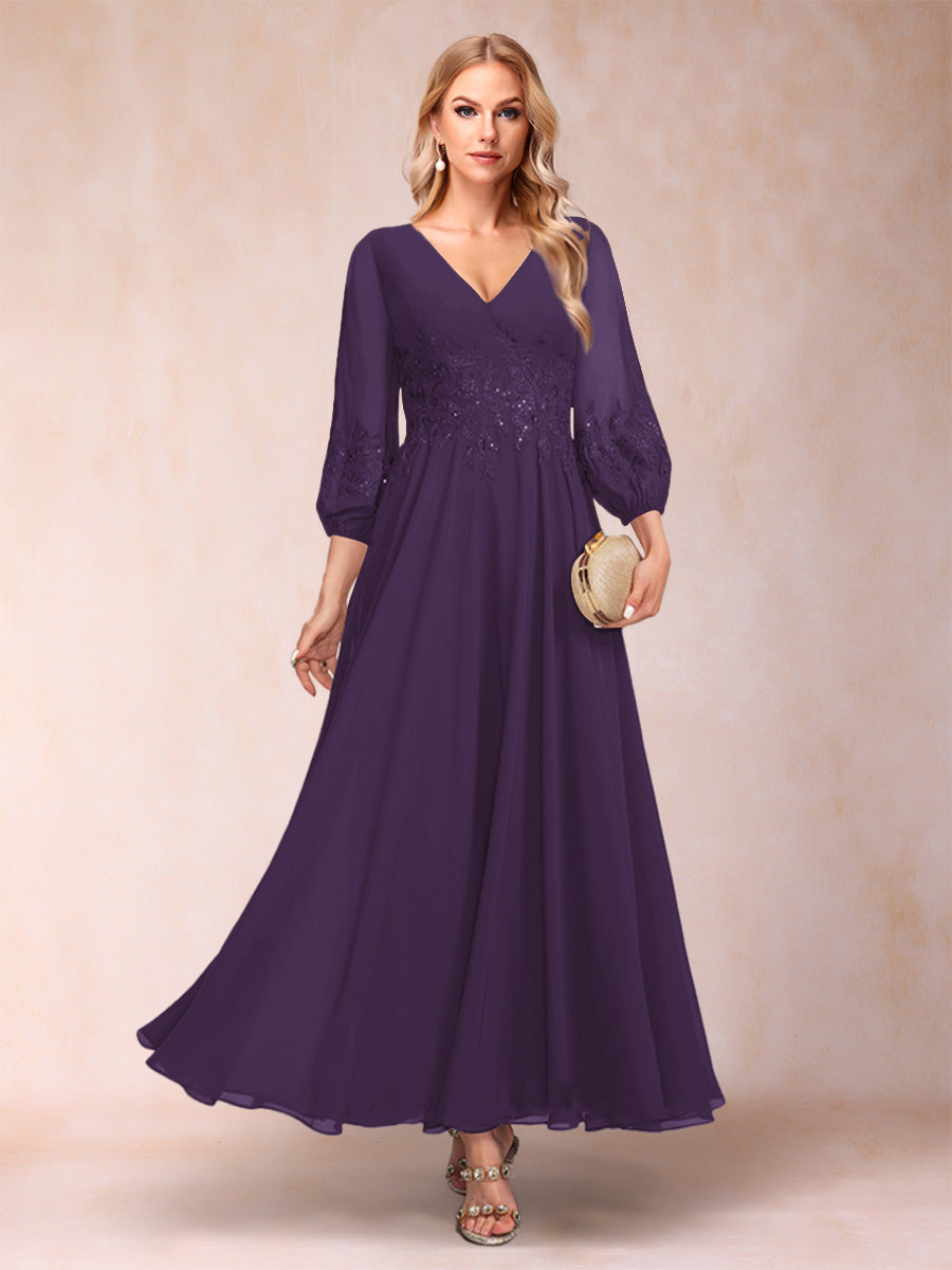 Ginevra Grape front view wedding guest dress