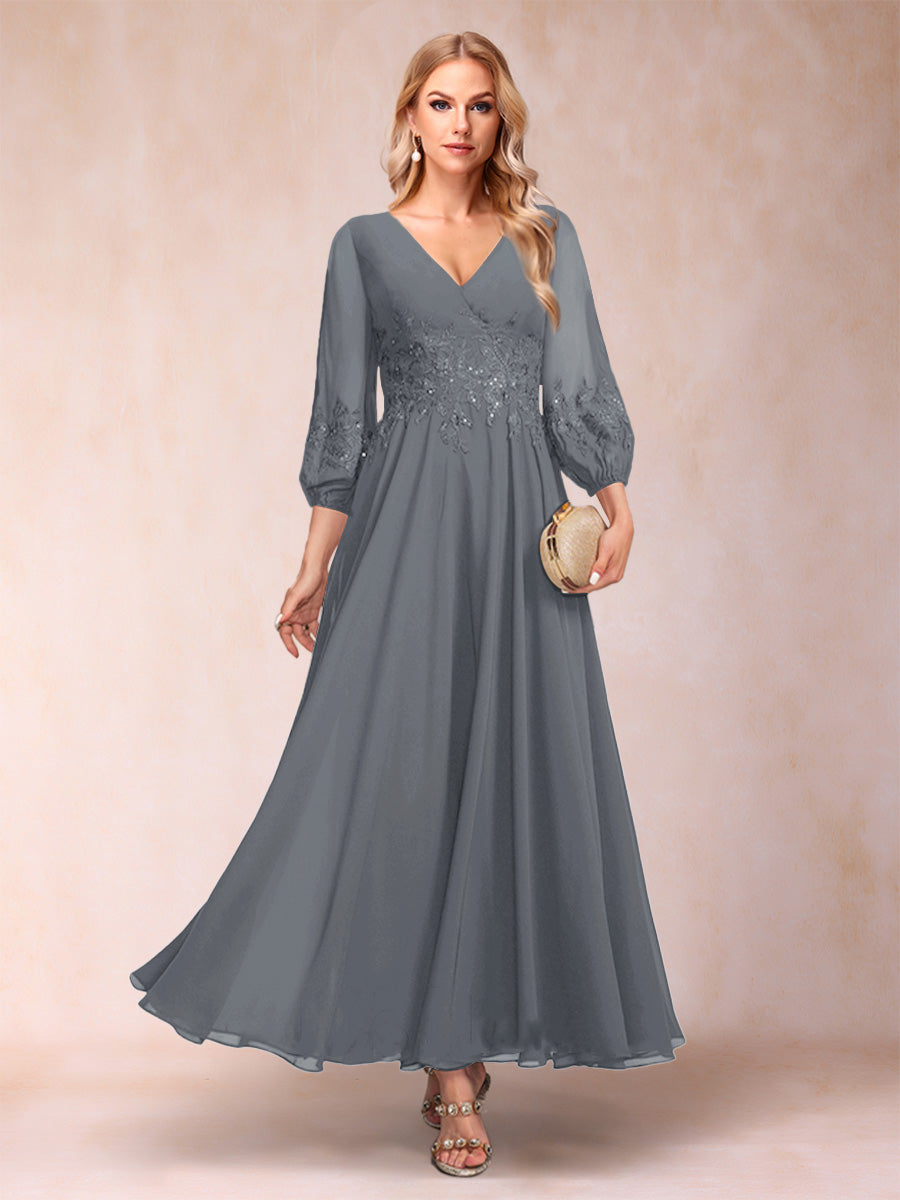 Ginevra Grey front view wedding guest dress