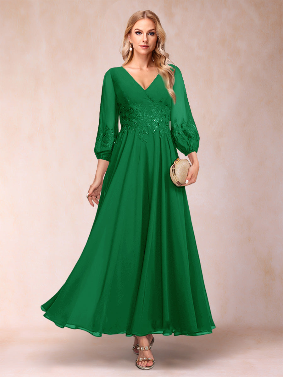Nella Elise Forest Green front view mother of the bride dress