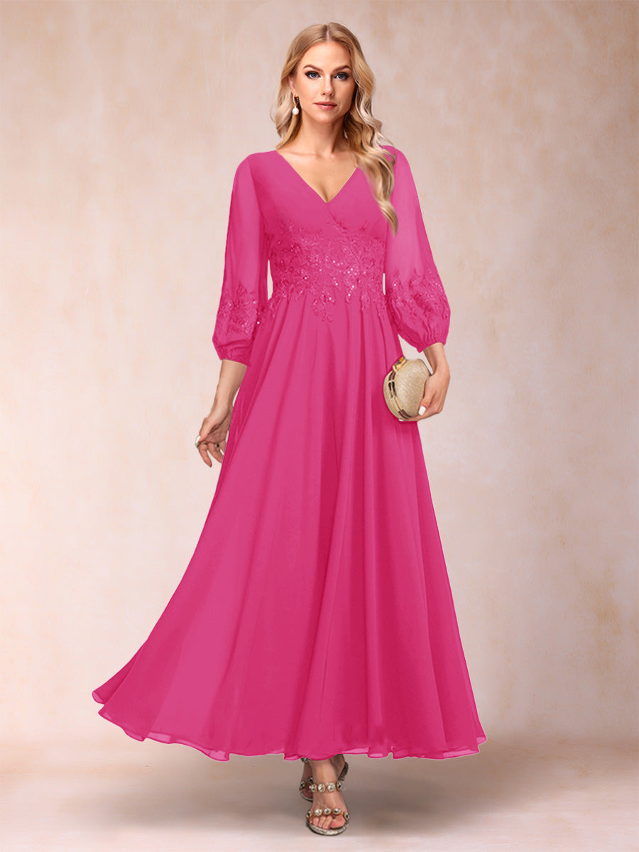 Nella Elise Hot Pink front view mother of the bride dress
