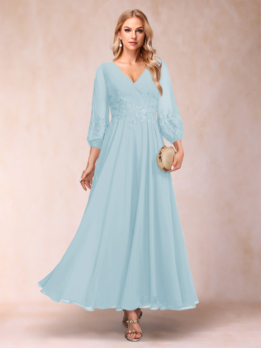 Ginevra Sky Blue front view wedding guest dress