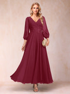 Nella Elise Burgundy back view mother of the bride dress
