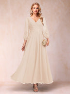 Nella Elise Champagne back view mother of the bride dress