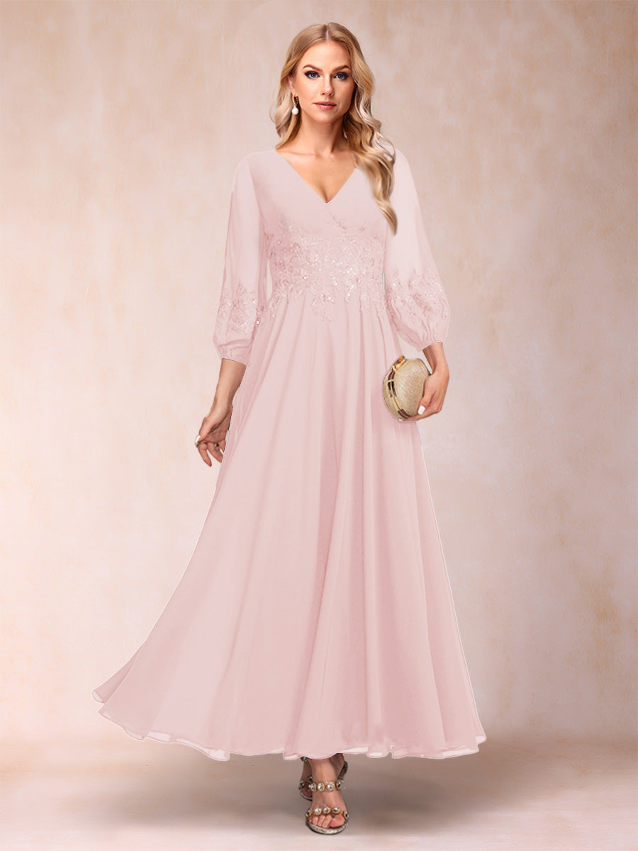 Ginevra Pearl Pink front view wedding guest dress