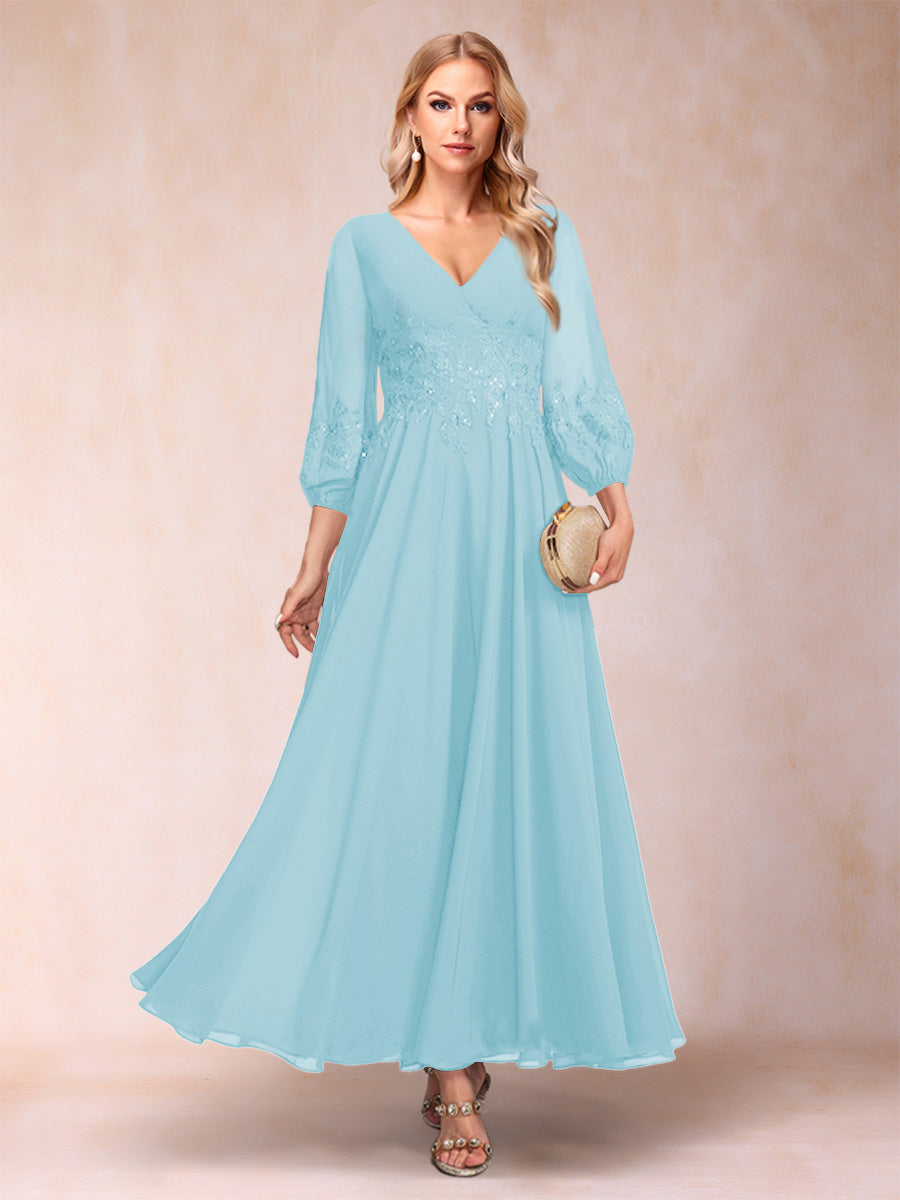 Nella Elise Sky Blue back view mother of the bride dress