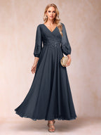 Ginevra Navy Blue front view wedding guest dress