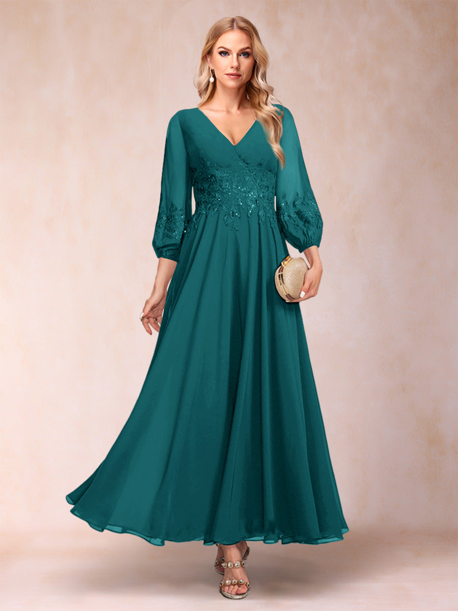 Nella Elise Peacock front view mother of the bride dress