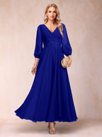Nella Elise Royal Blue side view mother of the bride dress