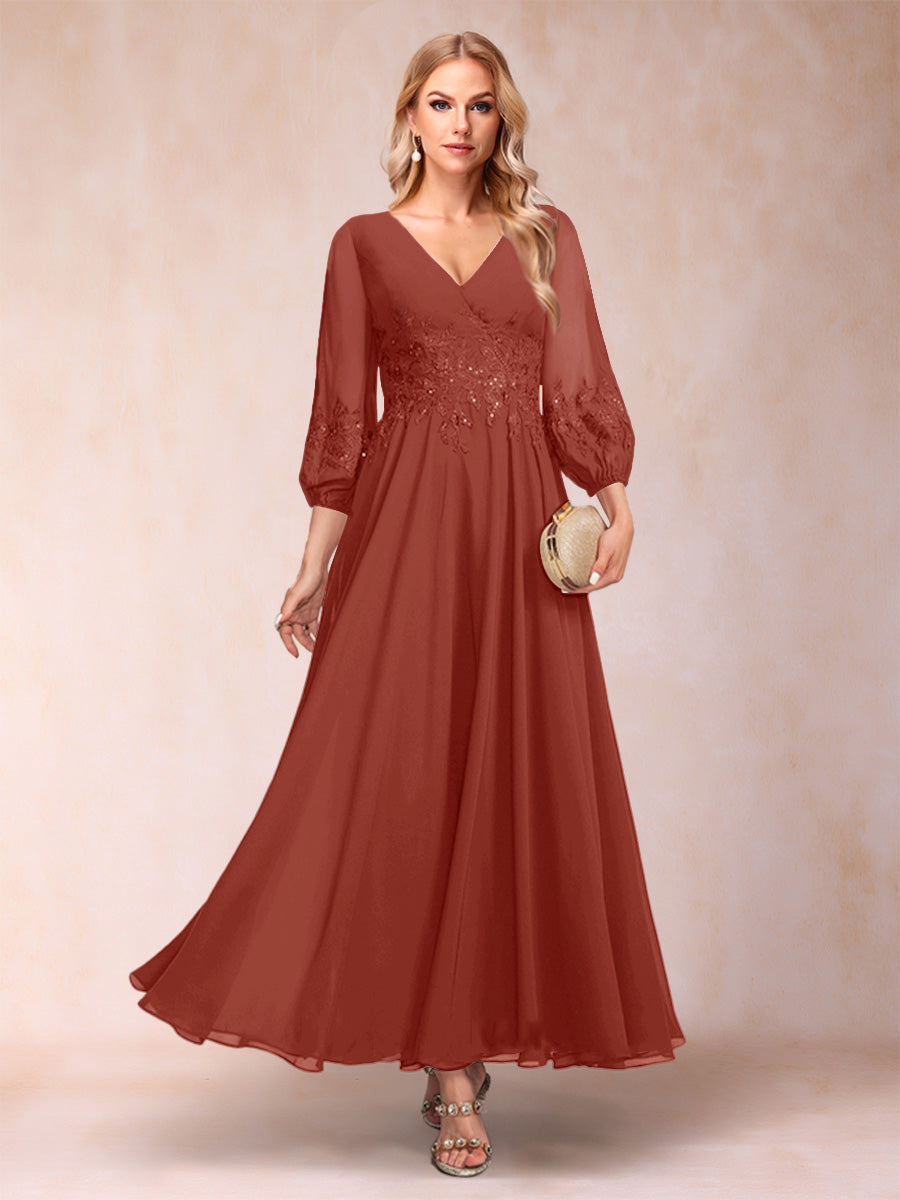 Ginevra Rust front view wedding guest dress