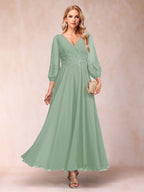 Nella Elise Sage Green back view mother of the bride dress