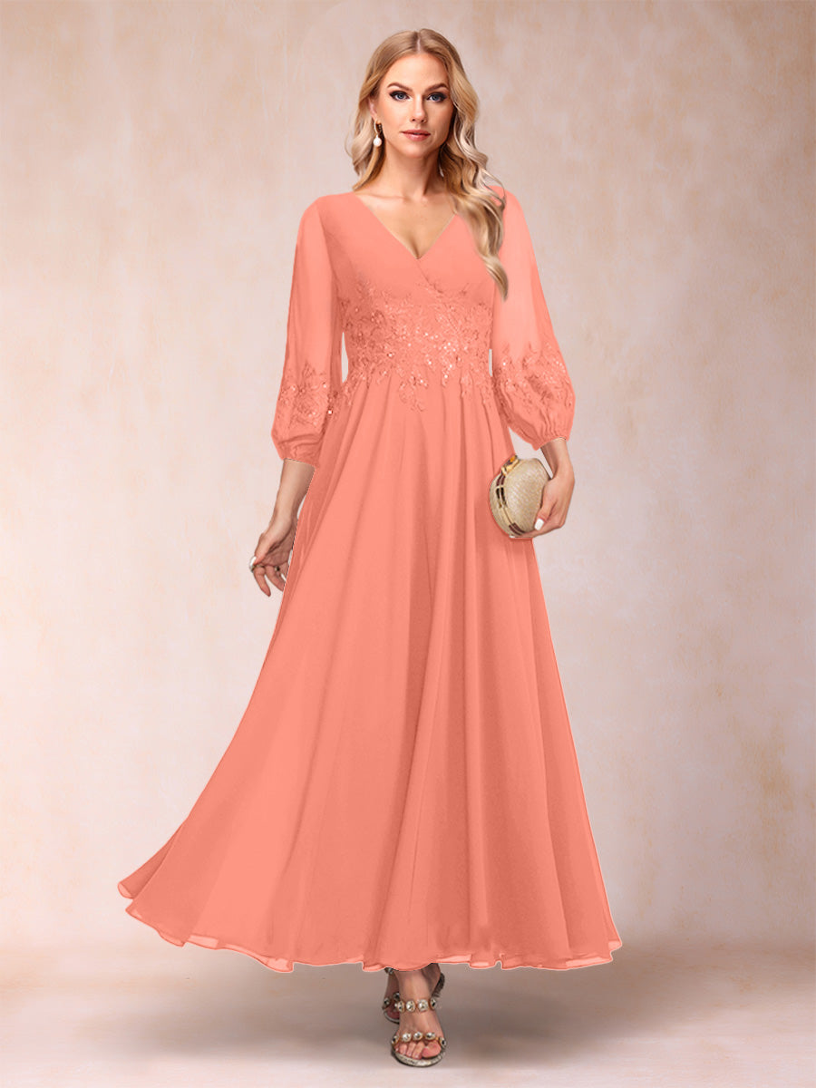 Nella Elise Coral back view mother of the bride dress