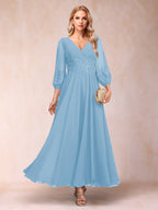 Nella Elise Sky Blue side view mother of the bride dress