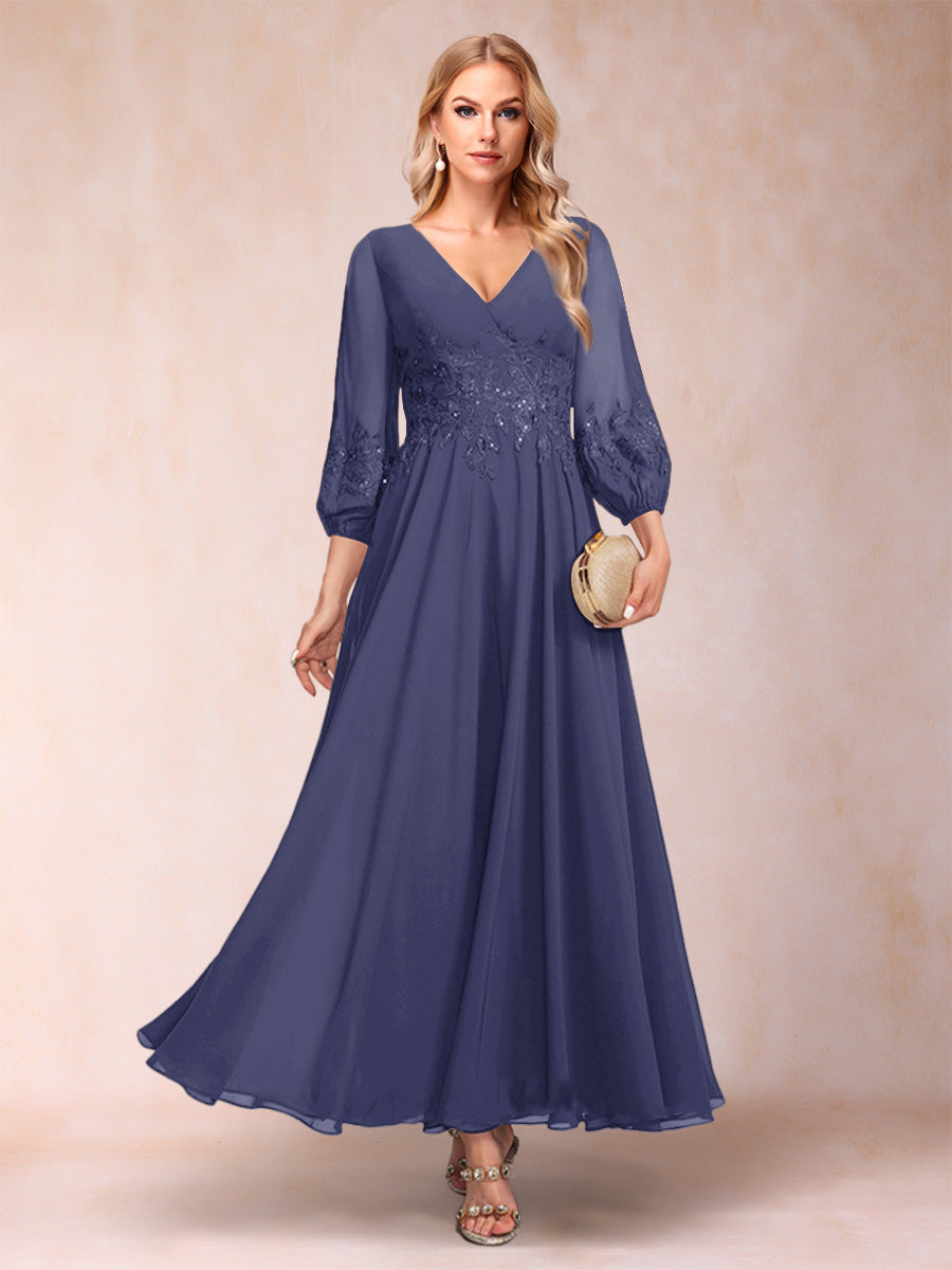 Ginevra Dusty Blue back view wedding guest dress