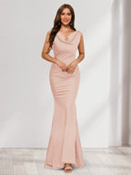 Briseis blush front view prom dress
