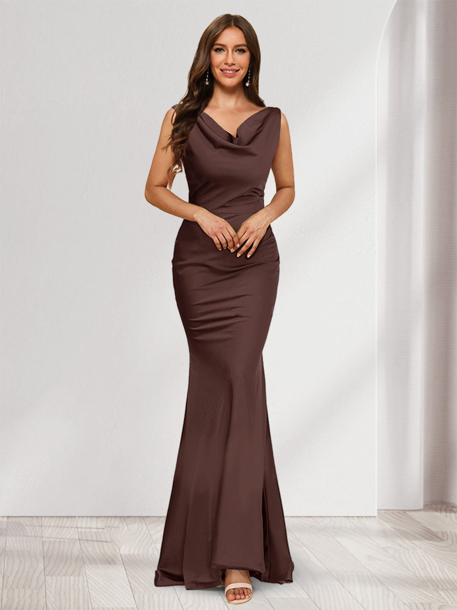 Briseis brown front view prom dress
