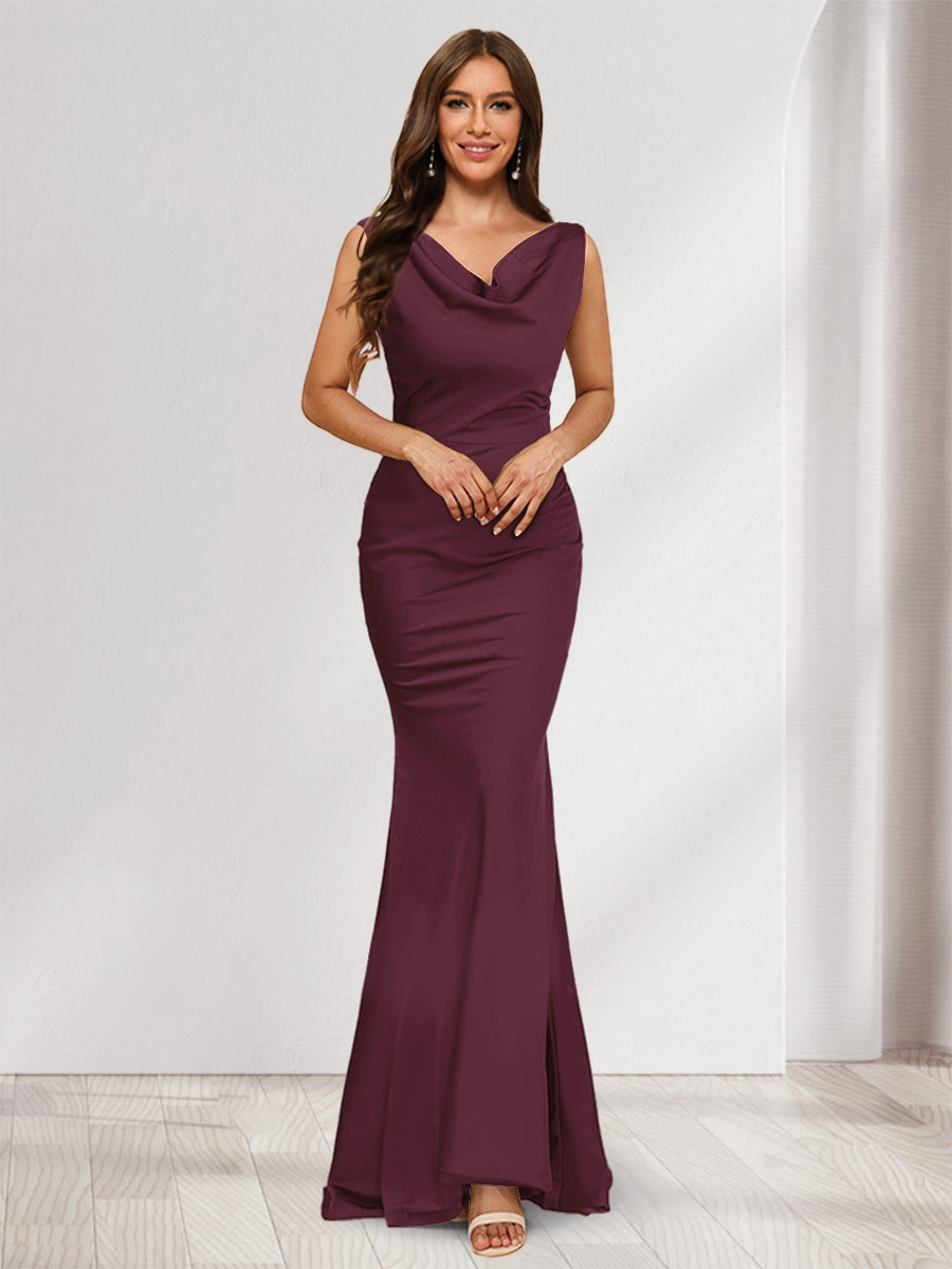 Briseis burgundy front view prom dress