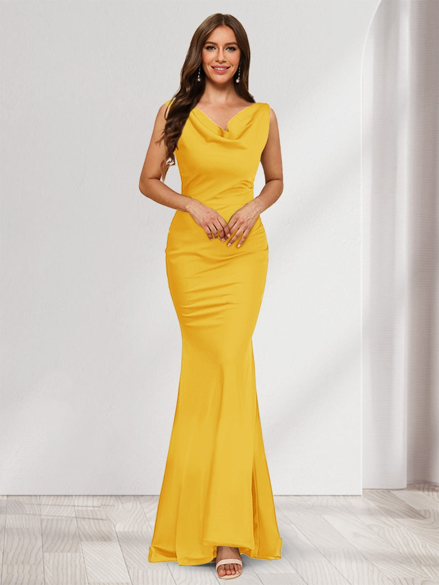 Briseis gold front view prom dress