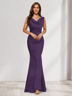 Briseis grape front view prom dress
