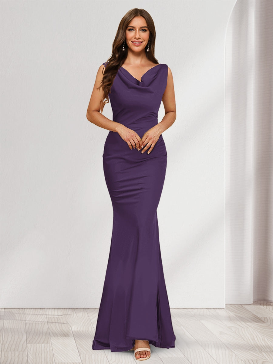 Briseis grape front view prom dress