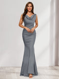 Briseis grey front view prom dress