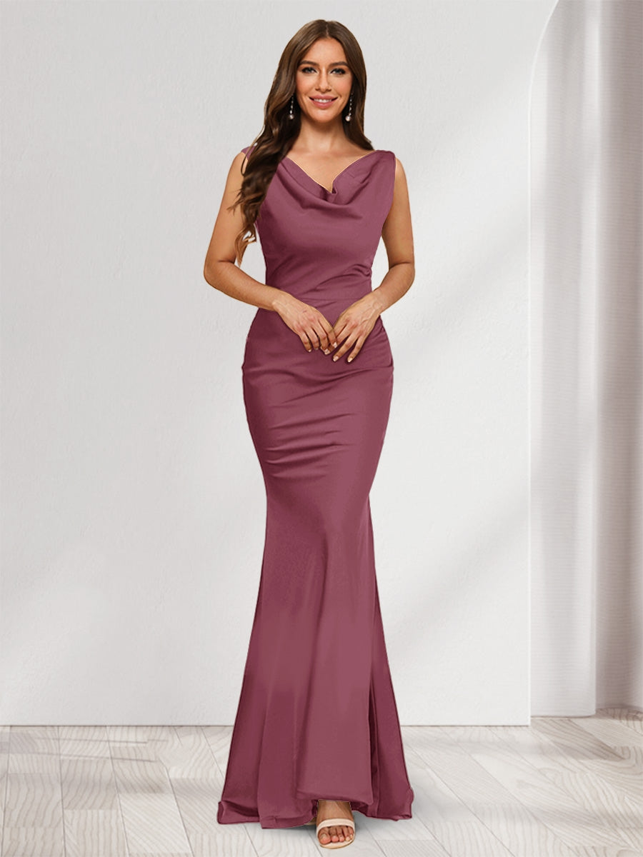 Briseis plum front view prom dress
