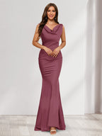 Briseis plum front view prom dress