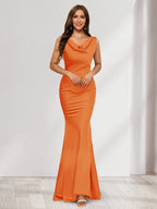Briseis orange front view prom dress