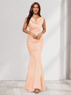 Briseis peach front view prom dress