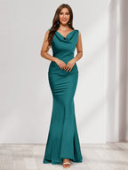Briseis peacock front view prom dress
