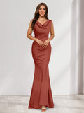 Briseis rust front view prom dress