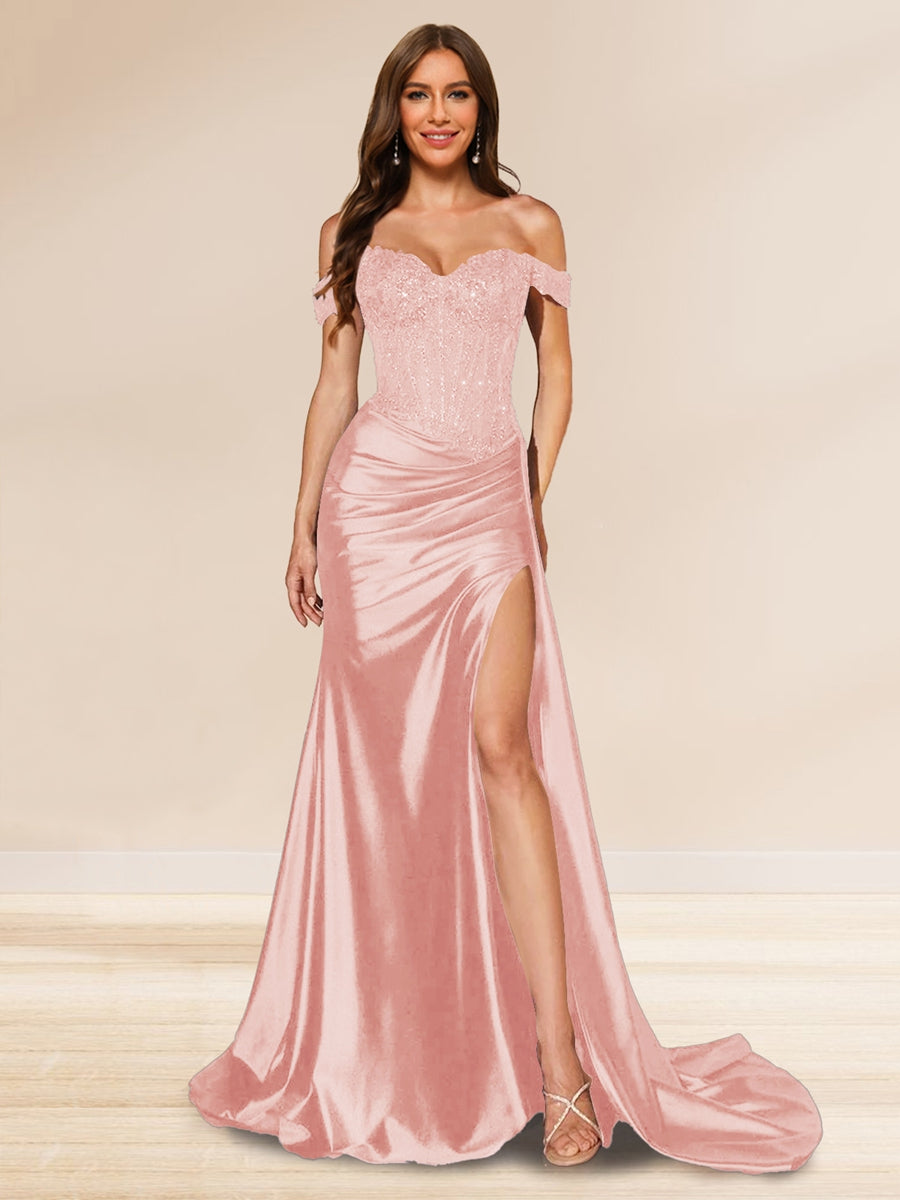 Averill dusty rose front view prom dress
