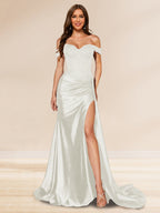 Averill ivory front view prom dress