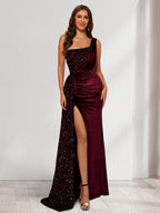 Rhoswen burgundy alternate front view 3 prom dress