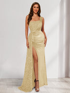 Rhoswen champagne front view prom dress