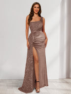Rhoswen dusty rose front view prom dress