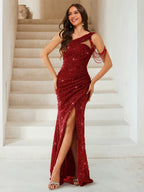 Vespera burgundy alternate front view 2 prom dress