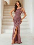 Vespera mauve front view prom dress