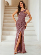 Vespera mauve front view prom dress