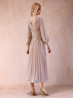 Leona Dusty Rose back view wedding guest dress